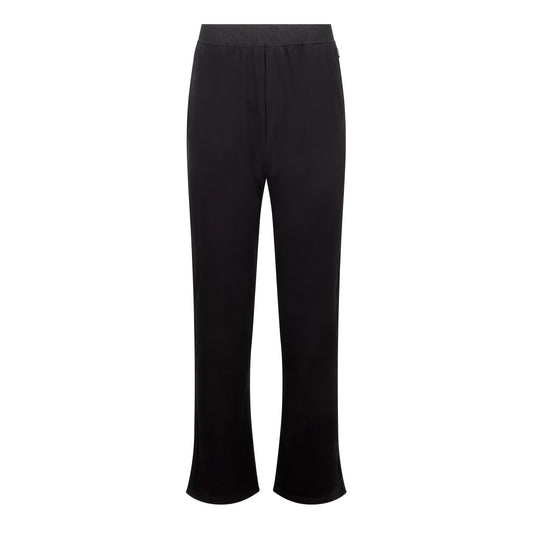 Pantalon de pyjama long noir pour homme SLAZZ, coupe droite avec taille élastiquée ton sur ton.
