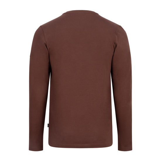 Dos du haut de pyjama homme chocolat, coupe épurée, SLAZZ