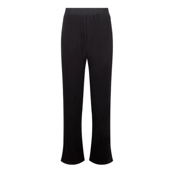 Pantalon de pyjama long noir pour homme SLAZZ, coupe droite avec taille élastiquée ton sur ton.